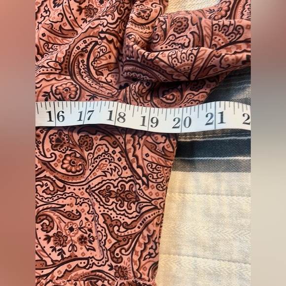 Rachel Ashwell Rust Paisley Tiered Boho Mini Dress EUC Long Sleeve Size S - Picture 10 of 11